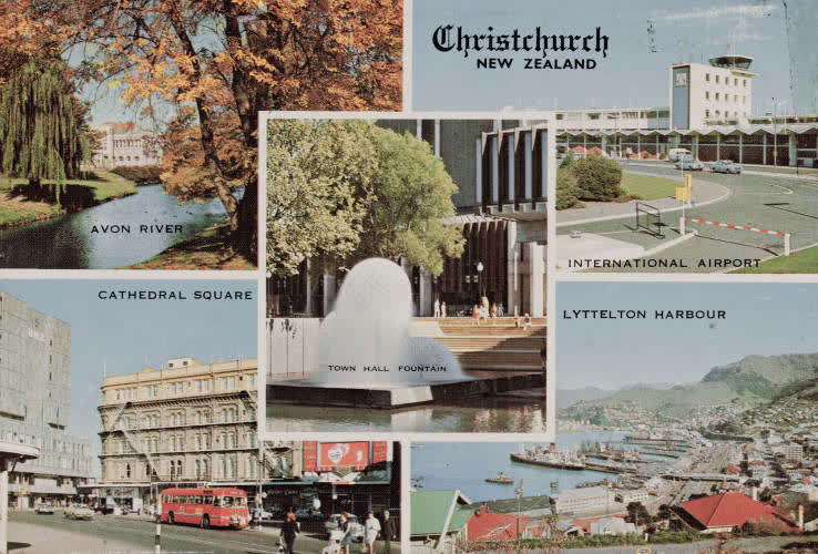 Composite postcard of Christchurch views, 1960