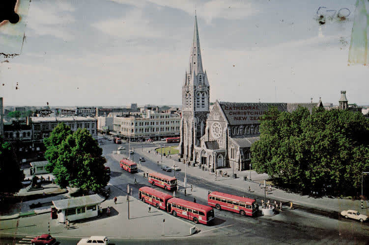 Cathedral Square, Christchurch, 1970
