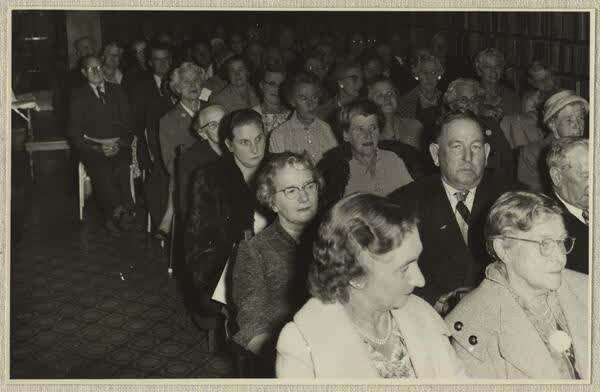 Guests at Linwood Public Library’s 50th anniversary, 1959