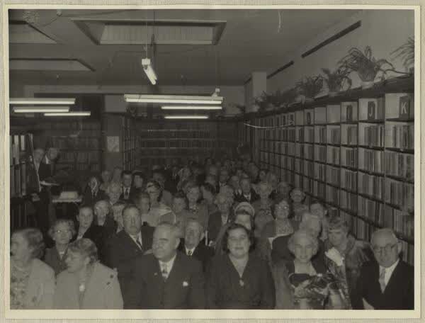 Guests at Linwood Public Library’s 50th anniversary, 1959