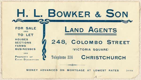 H. L. Bowker & Son, advertising card, 1900