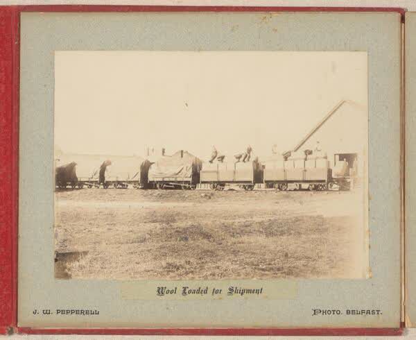 Wool loaded for shipment, 1890