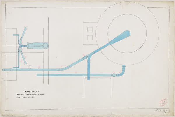Plan of tar still shewing arrangement of pipes, 1914