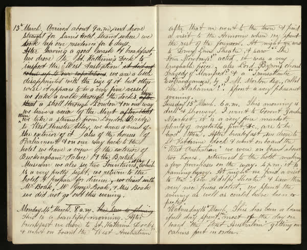 John Richardson shipboard diary, spread 8 of 15, 1864