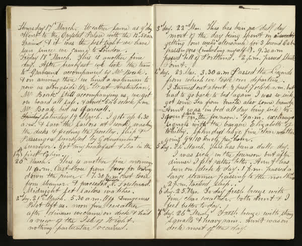 John Richardson shipboard diary, spread 9 of 15, 1864