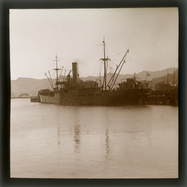Alongside the wharf at Lyttelton, 1910