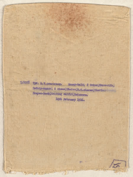 Personal effects bag, 1916