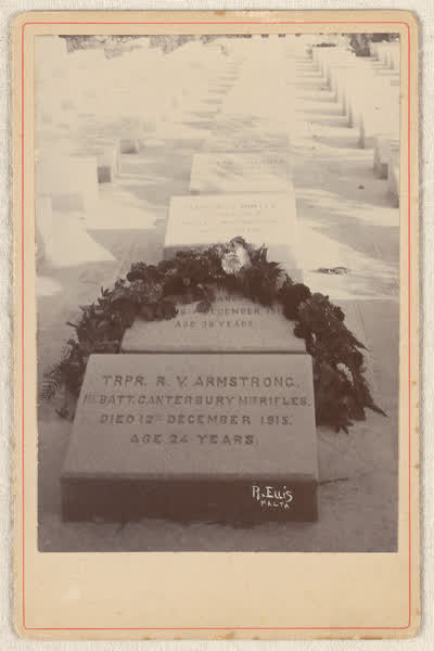Grave stone in Malta, 1920