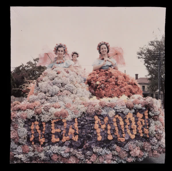 Music for All floral float in Centennial Procession, 1951