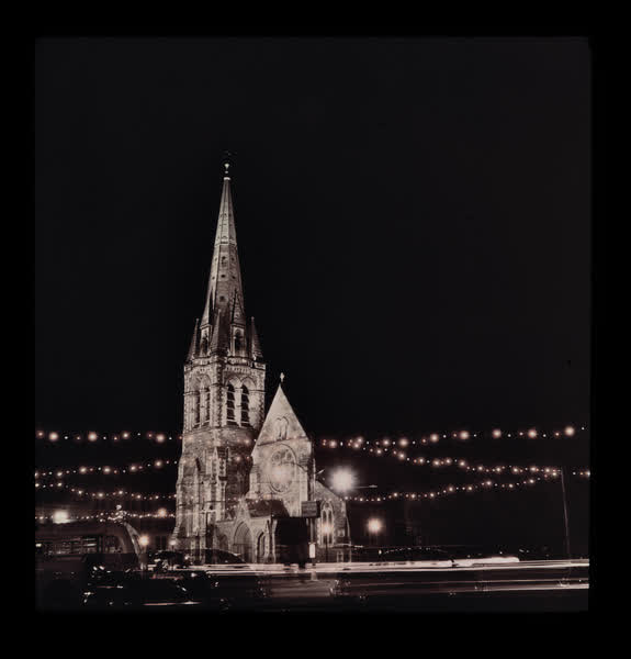 ChristChurch Cathedral at night, 1950