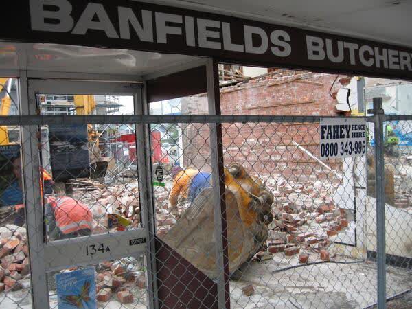 Banfields Butchery demolition, 2009