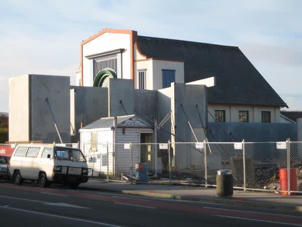 Construction site on Colombo Street at Beckenham, 2009