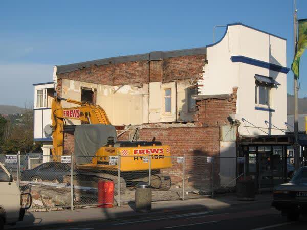 Demolition on the corner of Tennyson Street, 2009