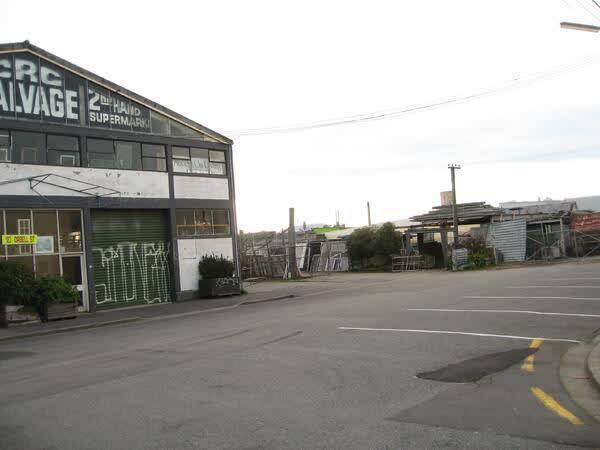 CRC Salvage building and yard on Orbell Street, 2009