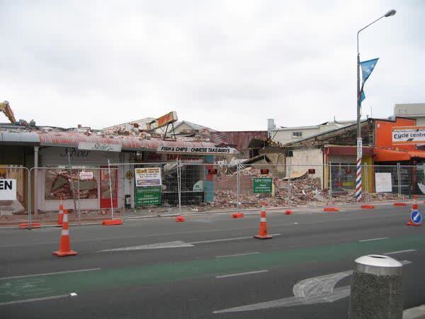 Demolition works at the Beckenham shops, 2011