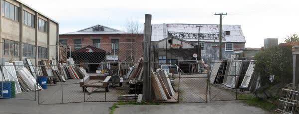 CRC Salvage buildings and yard on Orbell Street, 2009
