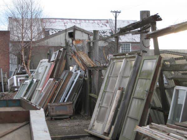 Damaged fence at CRC Salvage, 2009