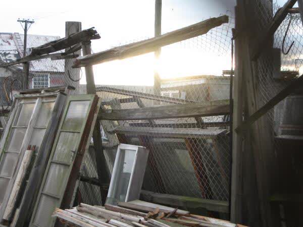 Damaged timber fence at CRC Salvage, 2009