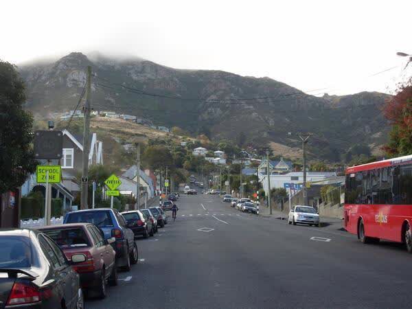 School zone on Oxford Street, Lyttelton, 2010