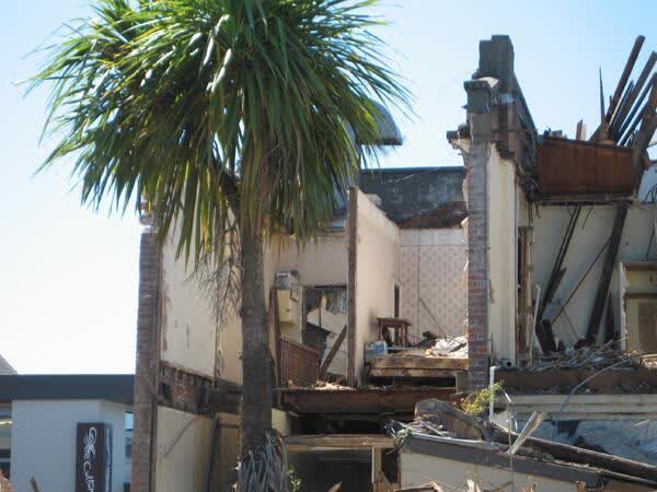 Upper-storey room exposed by demolition, 2011