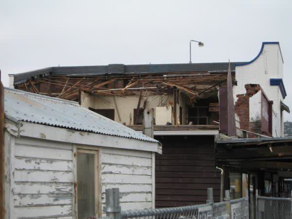 Banfields Butchery and Scissortrix demolition, 2009