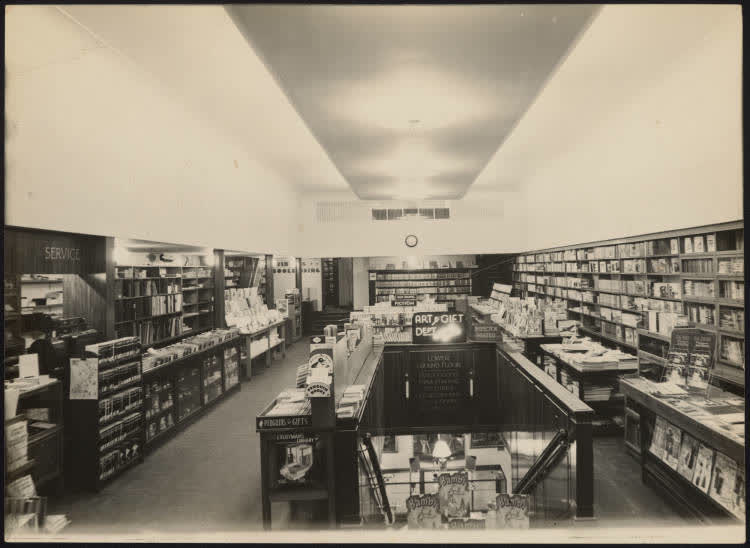 Christchurch bookshop interior, 1942